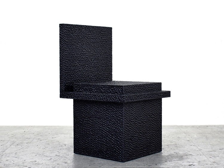 C1 Chair in carved, blackened maple by John Eric Byers for RUNE, New York.